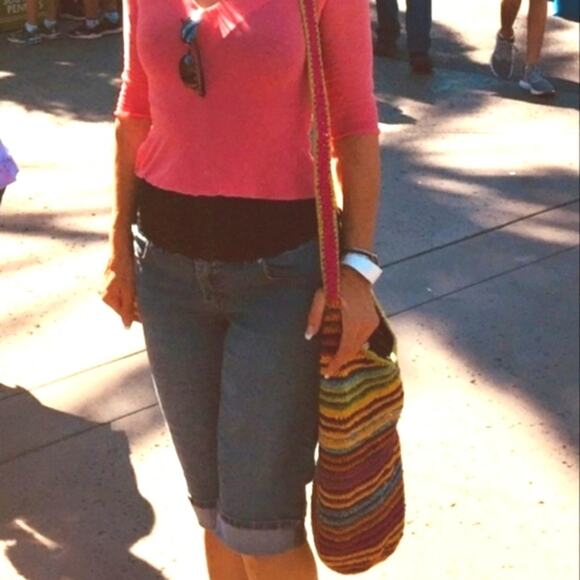 90s BONGO Jeans Capris Sz 9 Blue Cuffed 100% COTTON Preppy Coastal Vintage - Picture 3 of 14